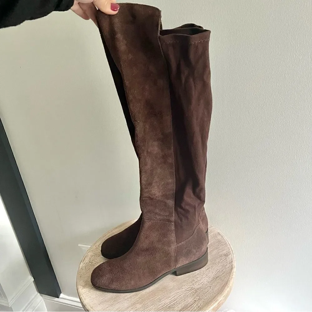 Lucky Brand Calypso Suede Over The Knee Boots in Chocolate Brown NWOB